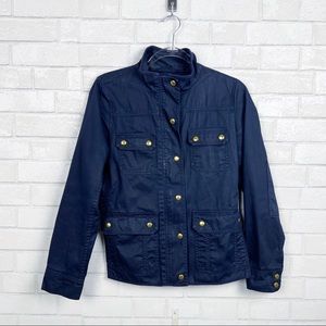 J.Crew THE Relaxed Boyfriend DOWNTOWN FIELD JACKET Navy Blue Women's Size Small